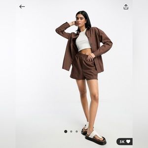 asos chocolate pull on shorts